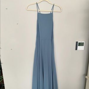 Lulu’s Dusty Blue Formal Chiffon Maxi Dress
